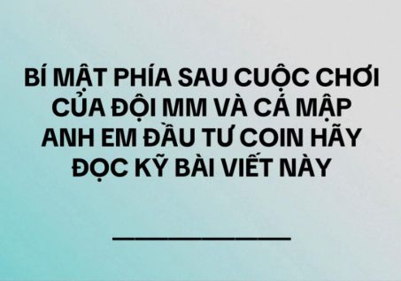Bí mật phía sau cuộc chơi của đội MM và cá mập anh em đầu tư coin hãy đọc kỹ bài viết này