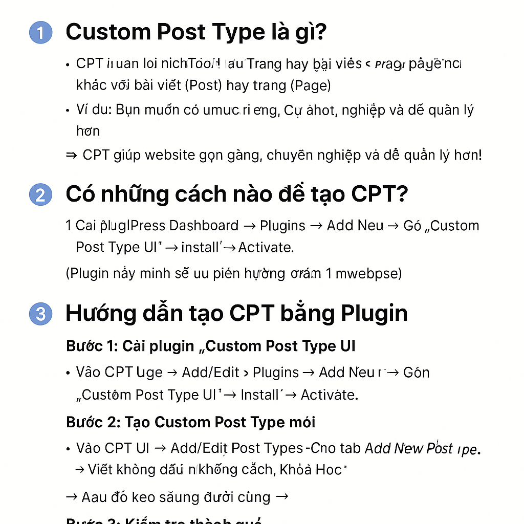 Custom Post Type là gì? Hướng dẫn Tạo Custom Post Type WordPress Chi Tiết Cho Người Không Chuyên