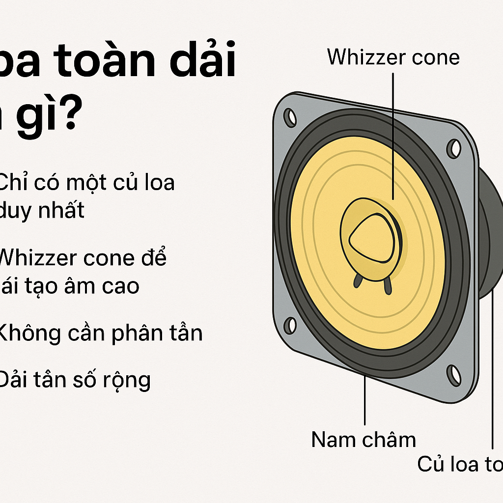 Loa toàn dải là gì? Ưu nhược điểm và cách chọn loa full-range phù hợp