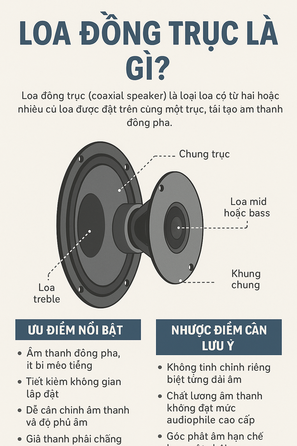 Loa Đồng Trục Là Gì? Ưu Nhược Điểm Của Loa Coaxial Trong Âm Thanh