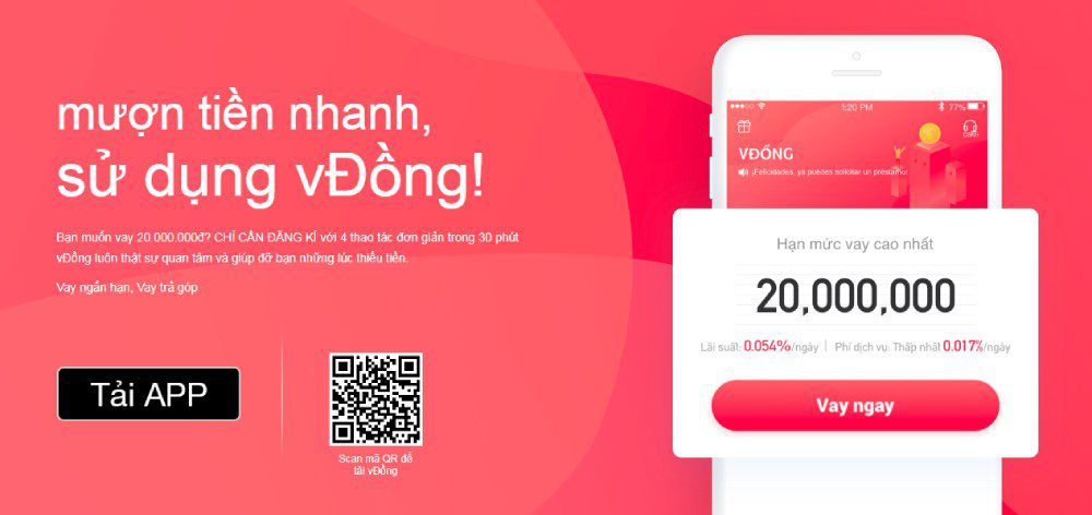 Hướng dẫn vay tiền Online đến 20 Triệu siêu nhanh tại V Đồng
